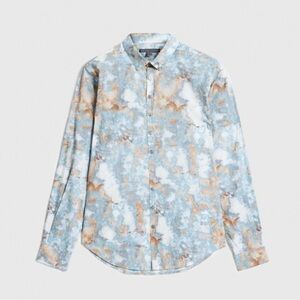 John Varvatos Bucks Shirt Blue and Brown Casual Button Down